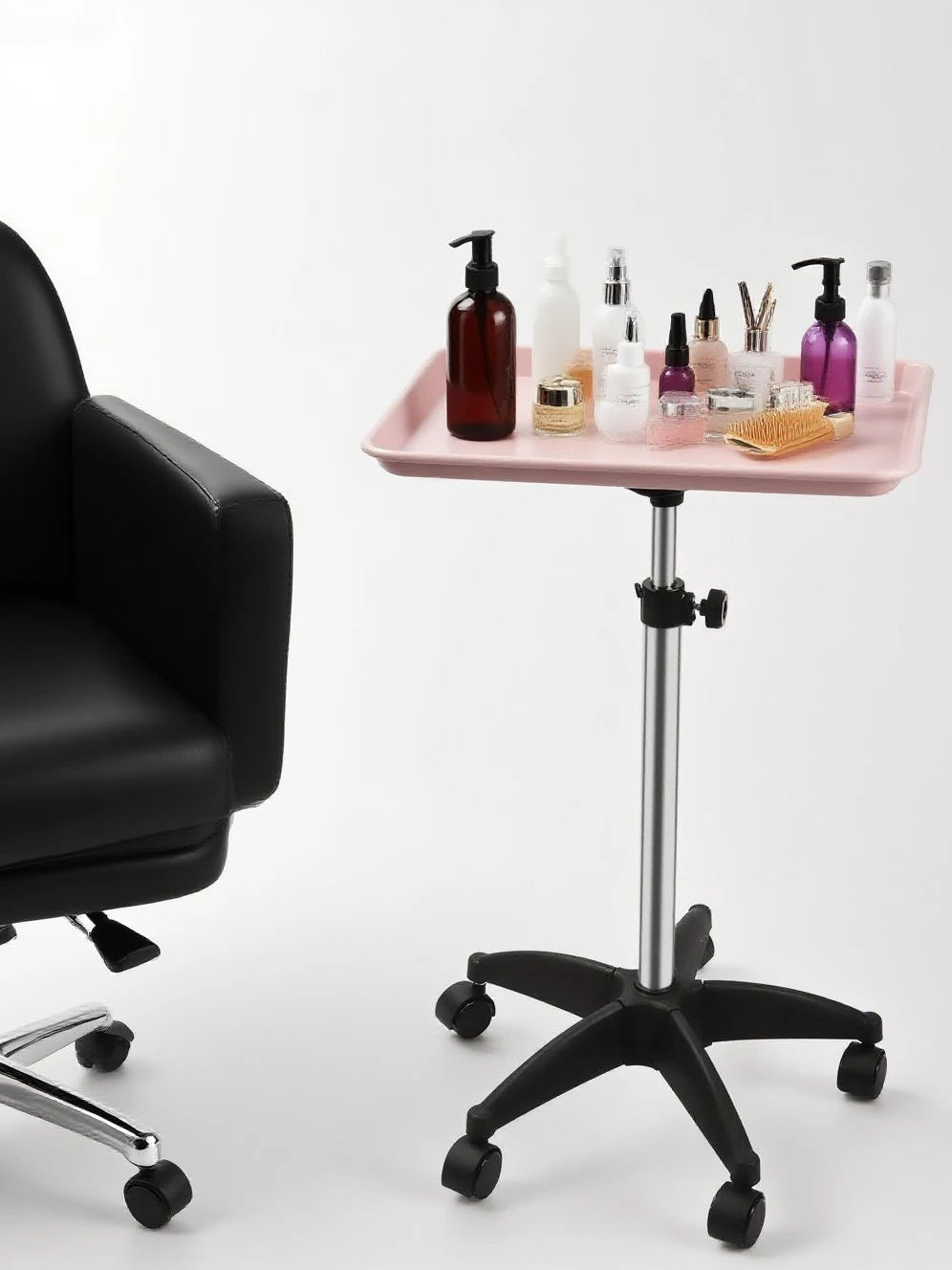 360° Rotating Beauty Salon Cart with Wheels - Organizer with Adjustable Height, Ultimate Salon Utility Cart
