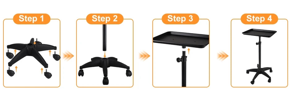 360° Rotating Beauty Salon Cart with Wheels - Organizer with Adjustable Height, Ultimate Salon Utility Cart