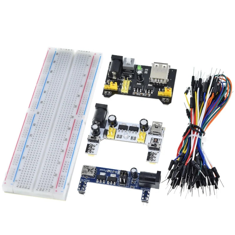 TZT MB-102 MB102 Breadboard 400 830 Point 65 Jumper Wires Solderless PCB Bread Board Test Develop DIY for Arduino Power Module
