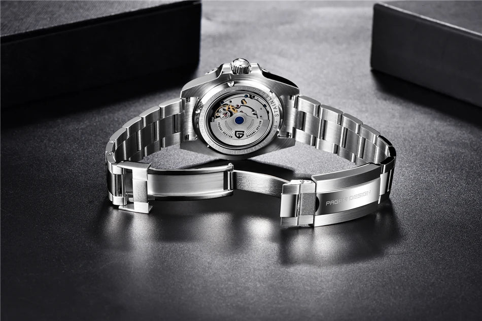 PAGANI DESIGN 40mm Luxury Men Mechanical Wristwatch Stainless Steel GMT Watch Top Brand Sapphire Glass Men Watches Reloj Hombre