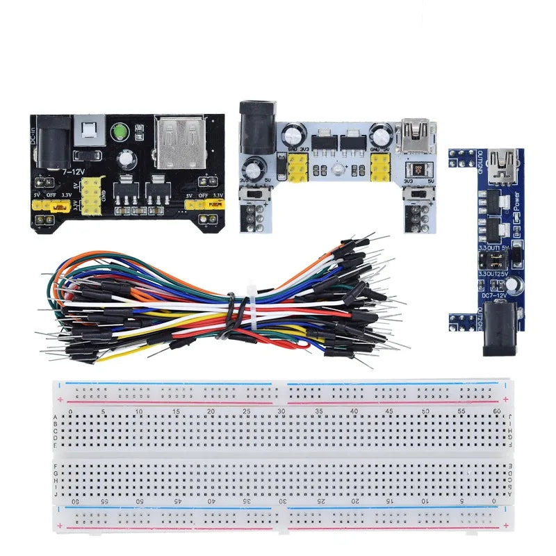 TZT MB-102 MB102 Breadboard 400 830 Point 65 Jumper Wires Solderless PCB Bread Board Test Develop DIY for Arduino Power Module