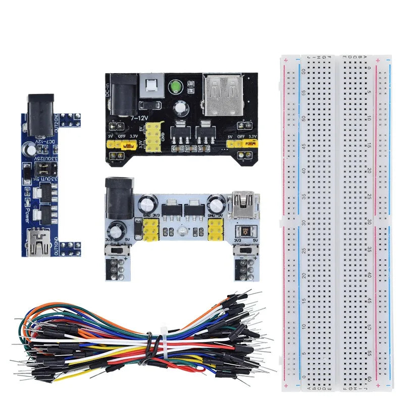 TZT MB-102 MB102 Breadboard 400 830 Point 65 Jumper Wires Solderless PCB Bread Board Test Develop DIY for Arduino Power Module