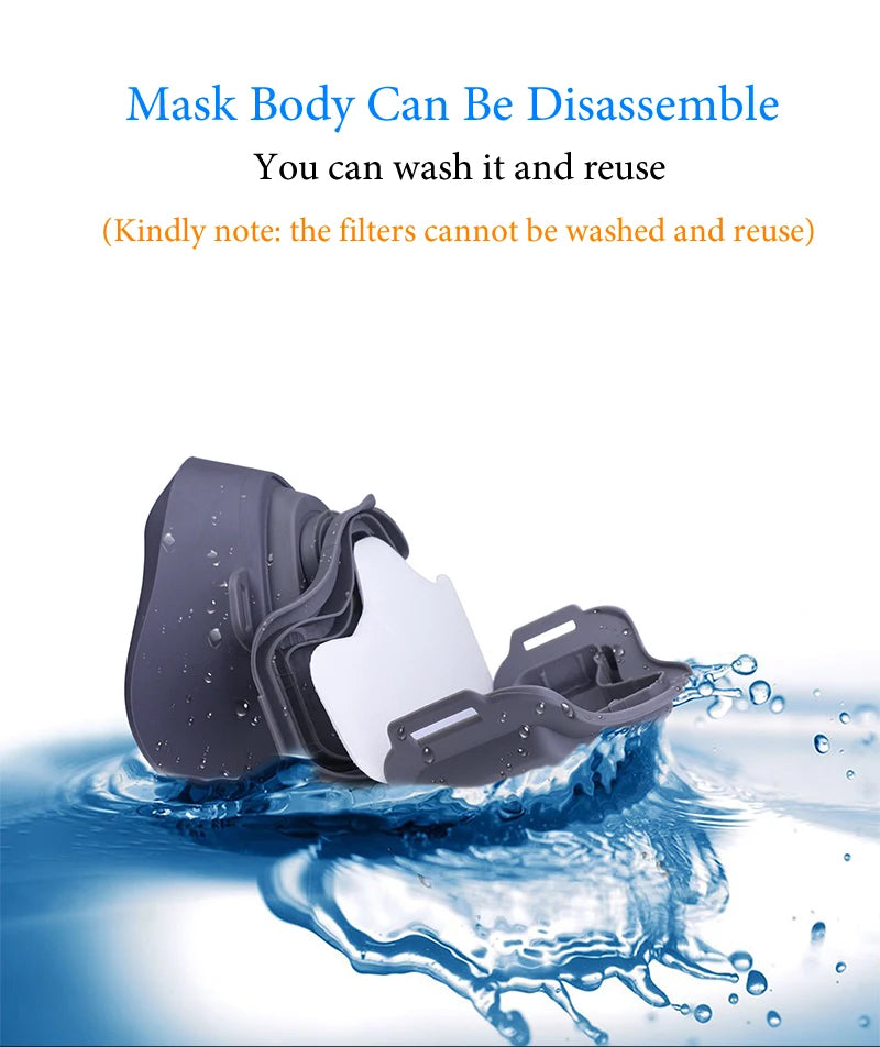 Reusable Dust Proof Respirator Dust Mask Cotton Filters Rubber Work Filter Safety Mask Builder Carpenter Daily Haze Protection