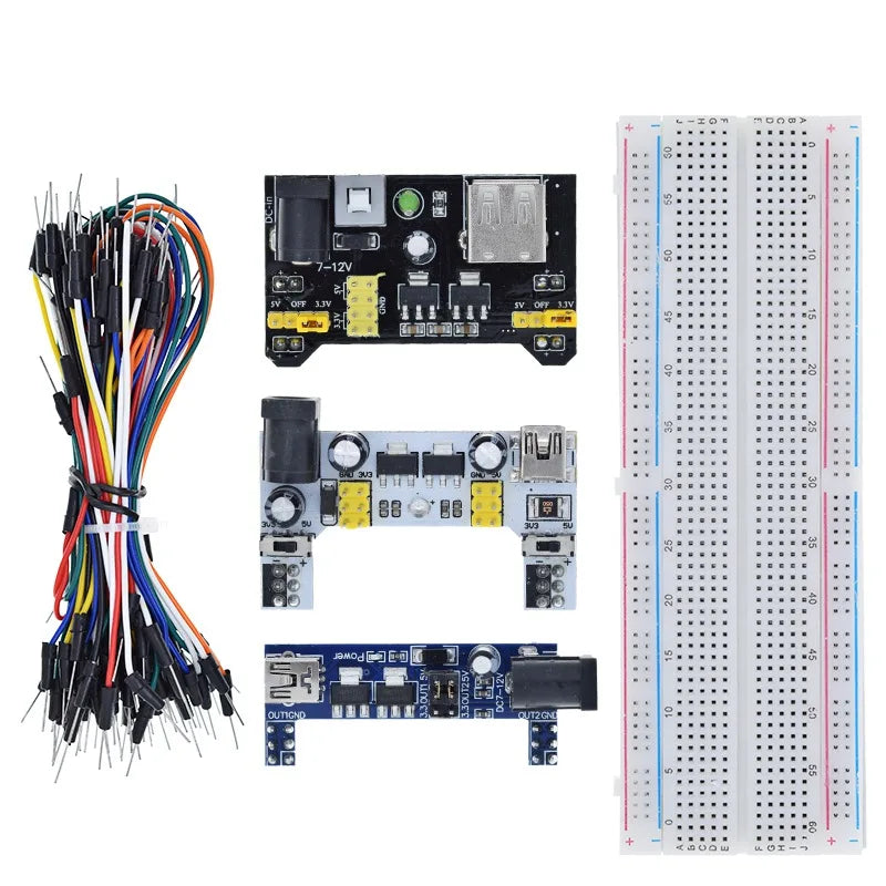 TZT MB-102 MB102 Breadboard 400 830 Point 65 Jumper Wires Solderless PCB Bread Board Test Develop DIY for Arduino Power Module