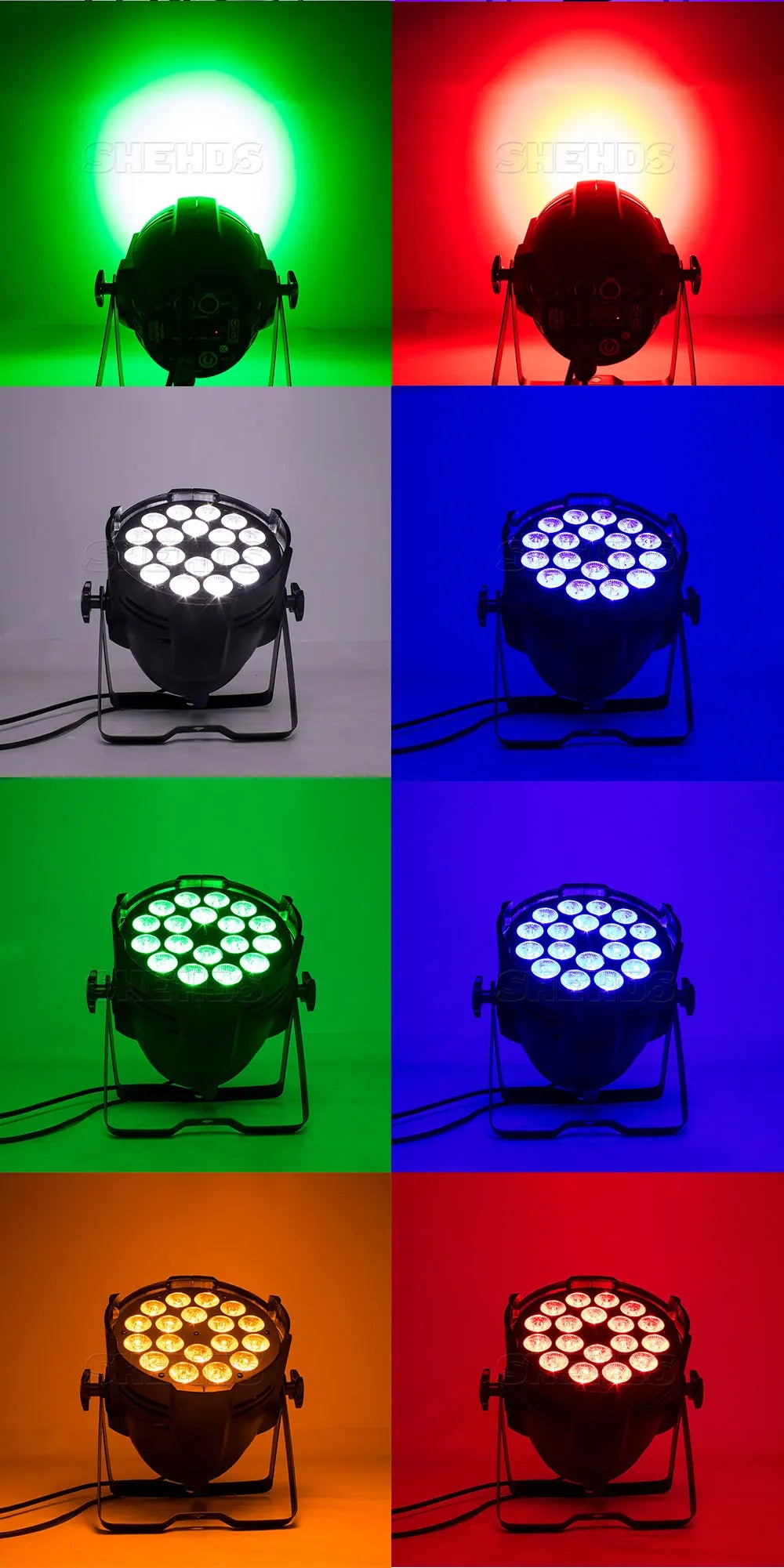 Aluminum Alloy LED Par 18x18W RGBWA+UV Lights 6in1 LED Lighting DMX512 Disco Light Professional Stage Dj Equipment Fast Shipping