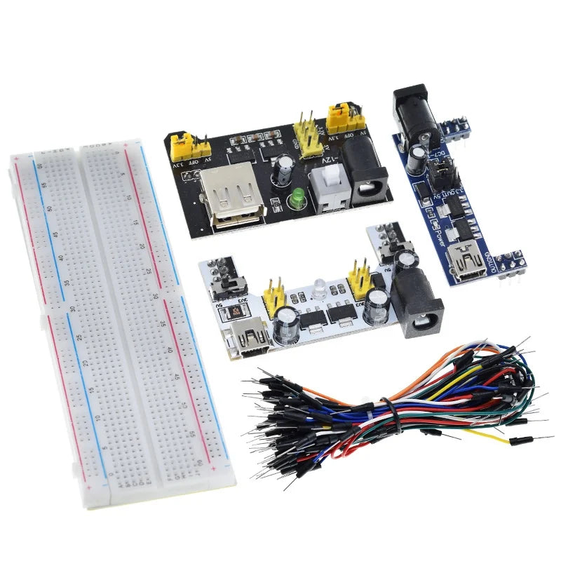 TZT MB-102 MB102 Breadboard 400 830 Point 65 Jumper Wires Solderless PCB Bread Board Test Develop DIY for Arduino Power Module