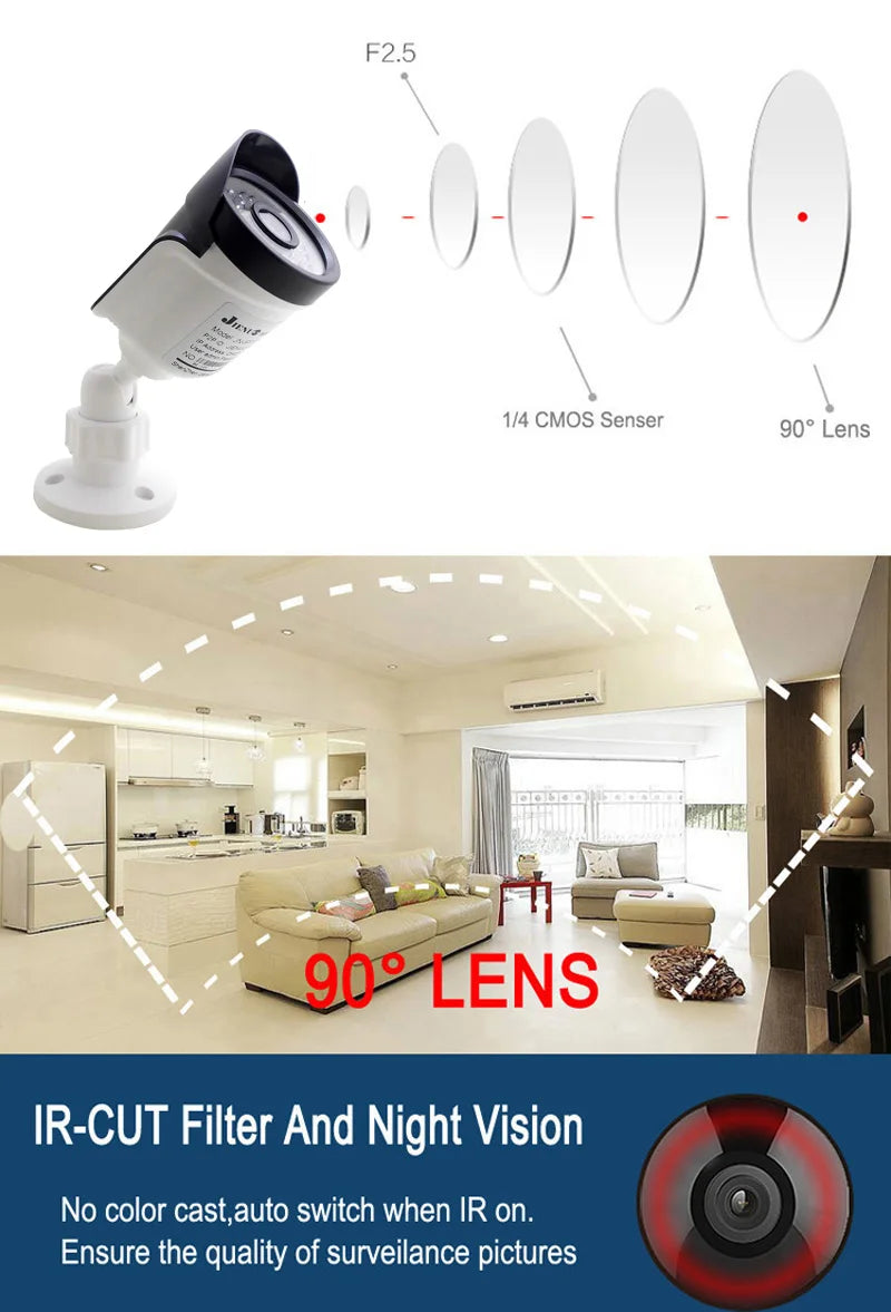AHD Camera CCTV 1080P 5MP Digital Security High Definition Infrared NightVision Home Outdoor Waterproof Bullet Security Cam Home