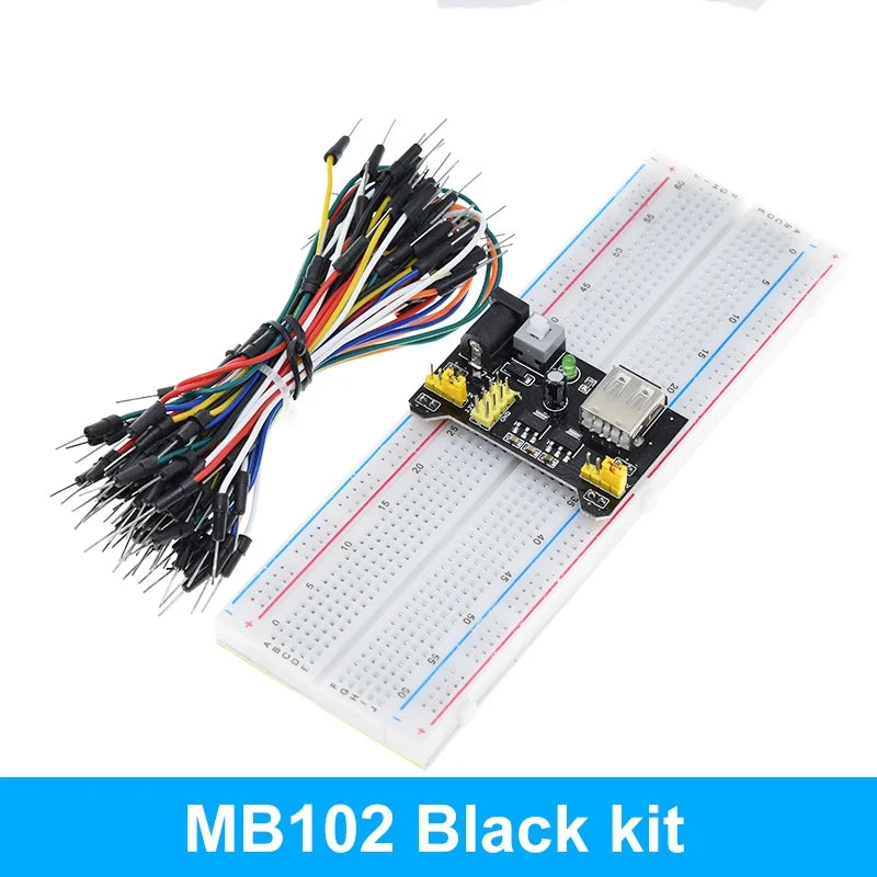 TZT MB-102 MB102 Breadboard 400 830 Point 65 Jumper Wires Solderless PCB Bread Board Test Develop DIY for Arduino Power Module