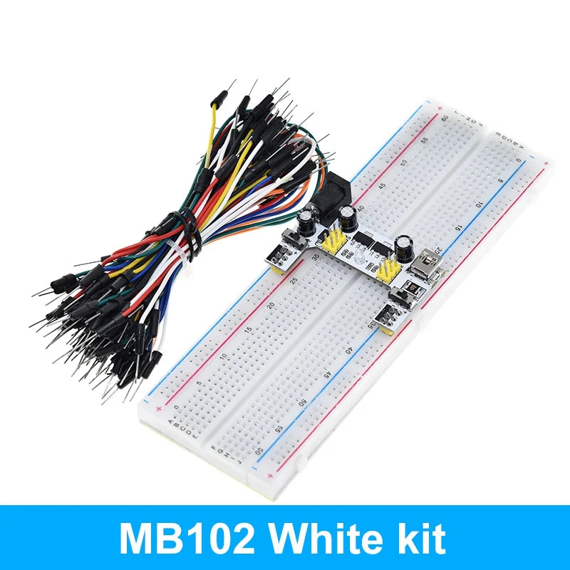 TZT MB-102 MB102 Breadboard 400 830 Point 65 Jumper Wires Solderless PCB Bread Board Test Develop DIY for Arduino Power Module