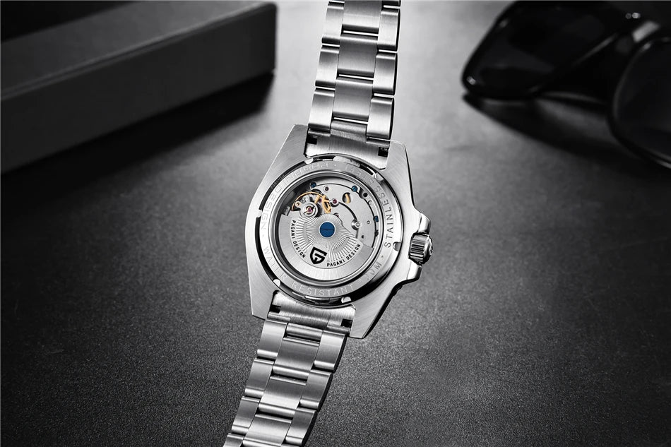 PAGANI DESIGN 40mm Luxury Men Mechanical Wristwatch Stainless Steel GMT Watch Top Brand Sapphire Glass Men Watches Reloj Hombre