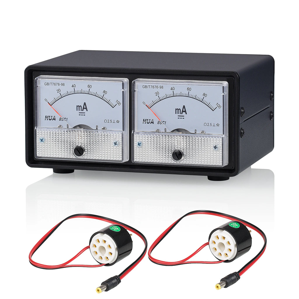 Nobsound 8-Pin Dual Bias Current Probes Tester+Dual Large Ampere Meter for EL34,KT88,6L6,6V6,5881,6550,KT66,KT100,KT120 Tubes
