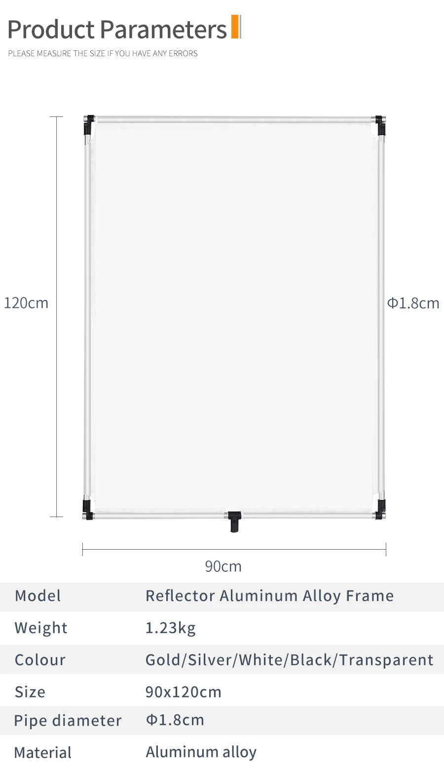 60 x 90cm 90 x 120cm Sun Scrim Large 5in1 Black Silver Gold White Diffuser Reflector Aluminum Alloy Frame for Flash Photography