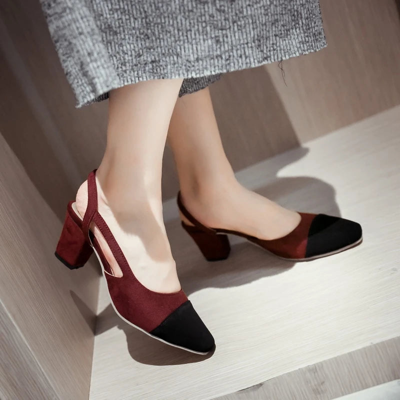 SIMLOVEYO Big size 33-46 Sandal women High heels summer Shoes Pointed toe Slip on Black Beige sandalias S1152