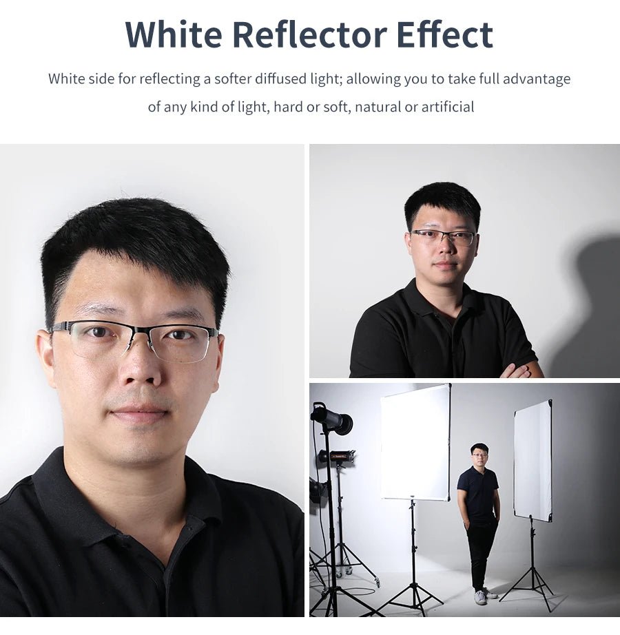 60 x 90cm 90 x 120cm Sun Scrim Large 5in1 Black Silver Gold White Diffuser Reflector Aluminum Alloy Frame for Flash Photography