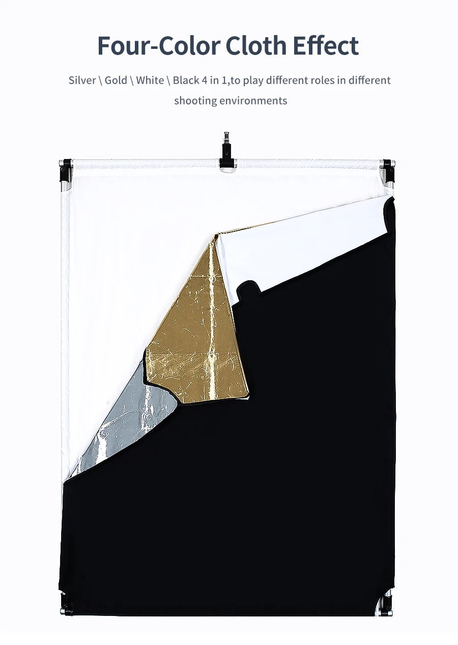 60 x 90cm 90 x 120cm Sun Scrim Large 5in1 Black Silver Gold White Diffuser Reflector Aluminum Alloy Frame for Flash Photography