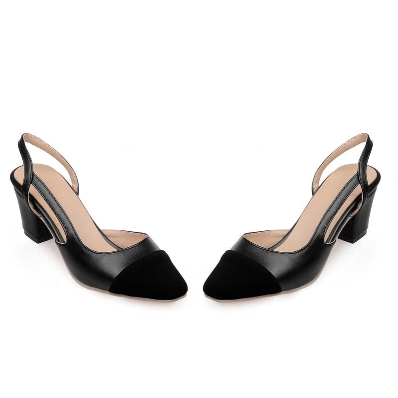 SIMLOVEYO Big size 33-46 Sandal women High heels summer Shoes Pointed toe Slip on Black Beige sandalias S1152