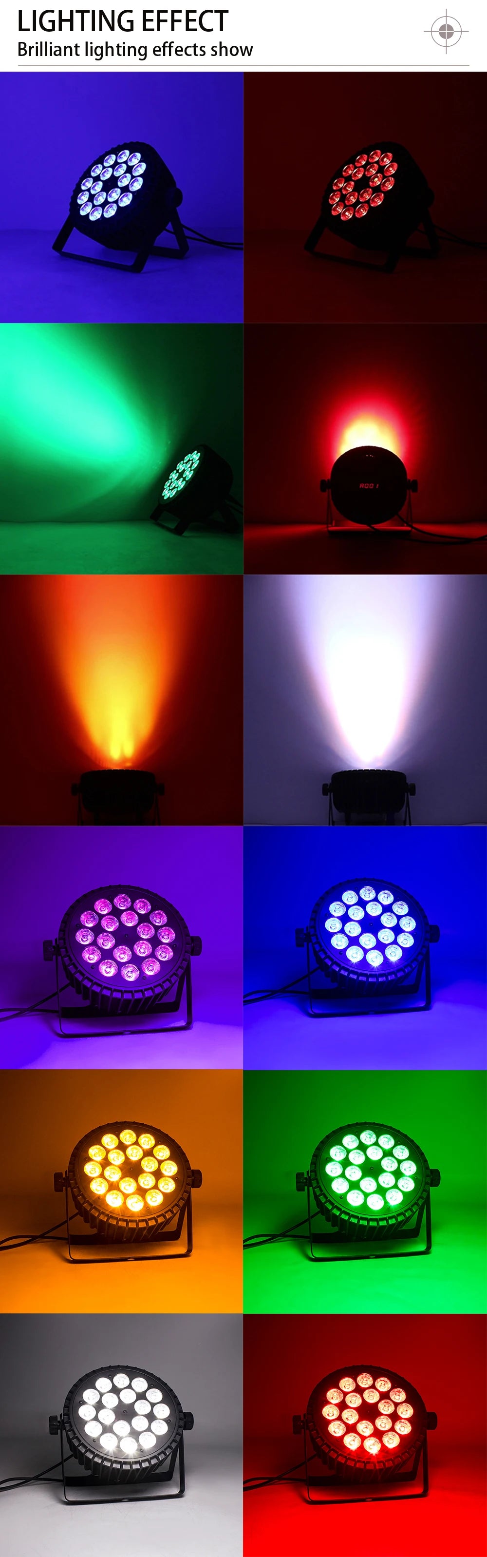 Aluminum Alloy LED Par 18x18W RGBWA+UV Lights 6in1 LED Lighting DMX512 Disco Light Professional Stage Dj Equipment Fast Shipping