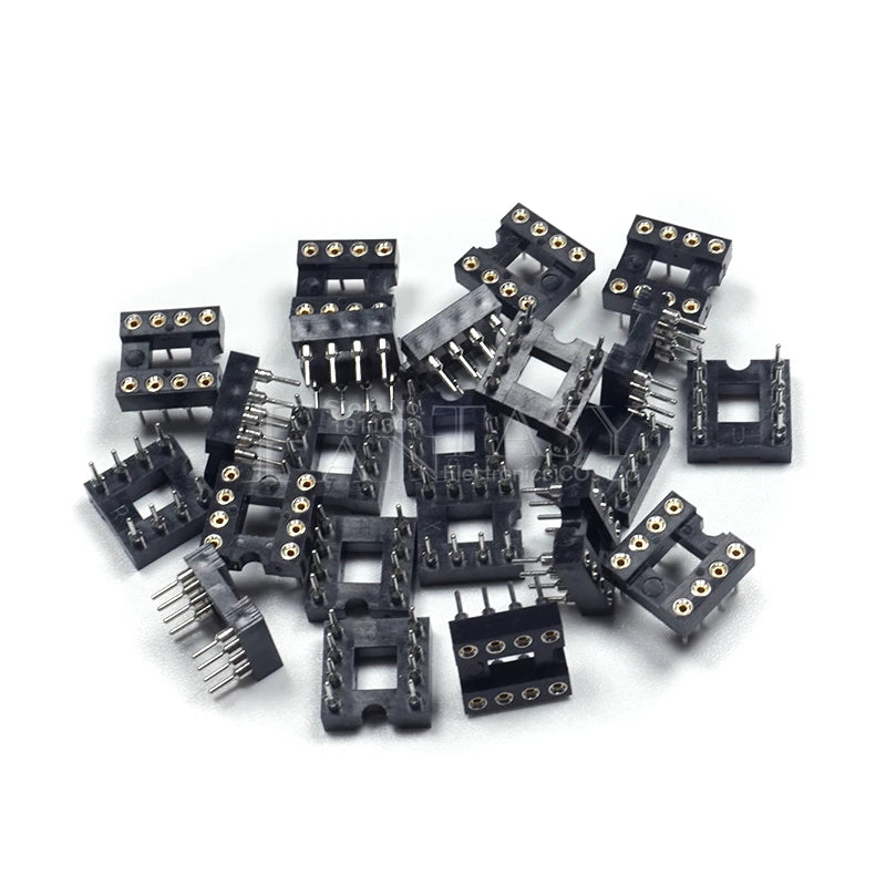 20pcs DIP-8 Round Hole 8 Pins 2.54MM DIP DIP8 IC Sockets Adaptor Solder Type 8 PIN IC Connector