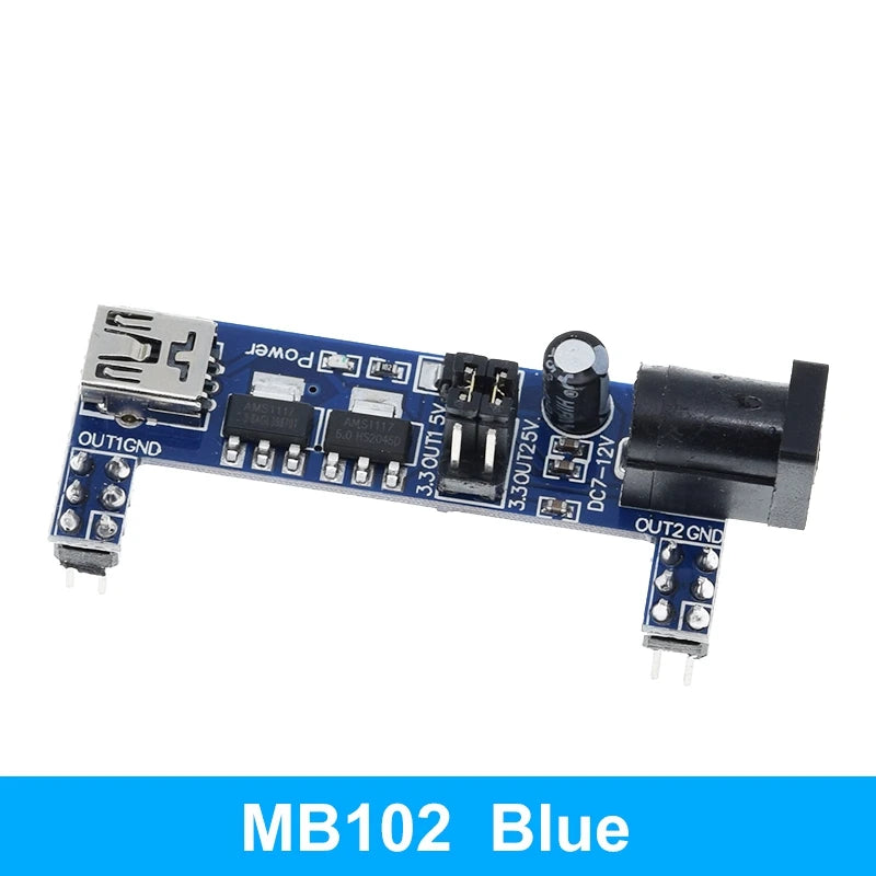 TZT MB-102 MB102 Breadboard 400 830 Point 65 Jumper Wires Solderless PCB Bread Board Test Develop DIY for Arduino Power Module
