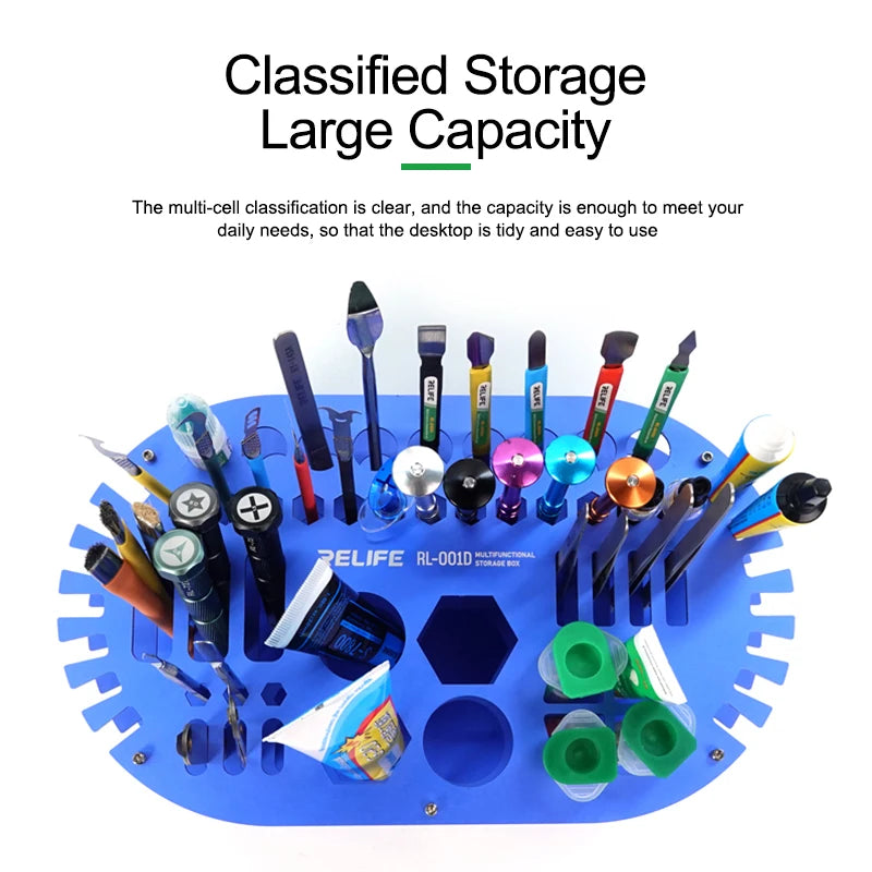 RELIFE RL-001D Stainless Steel Non-slip Large Capacity Rounded Edges  Neat Convenient Strong Durable Multifunction Storage Box