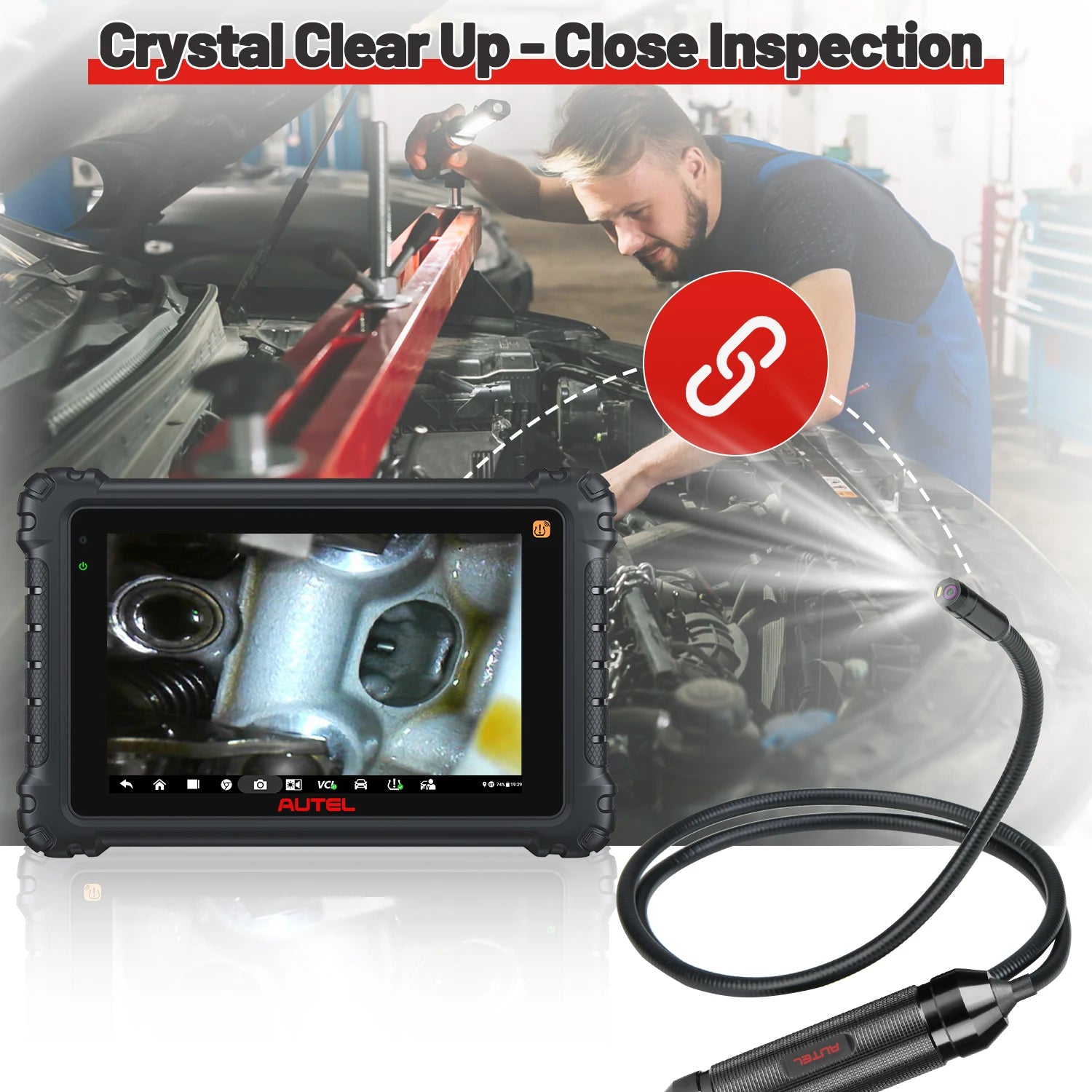 Autel MaxiVideo MV108S HD Digital Inspection Camera For MaxiSys Pro And PC Support Video Inspection E Image Head Powerful 8.5mm