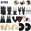 81Pcs Quick Change Oscillating Multi Tool Saw Blade For Fein Black&Decker Bosch Chicago Roybi Milwaukee Makita Craftsman Dewalt