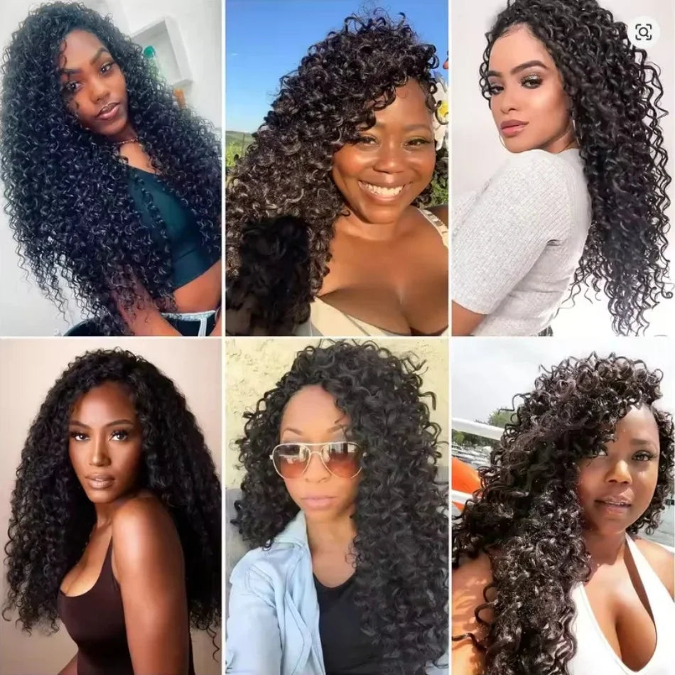 Kinky Curly Hair Pre Looped Feather Crochet Human Hair Burmese Curly Pre Separated Knotless Deep Wave Hair For Braiding
