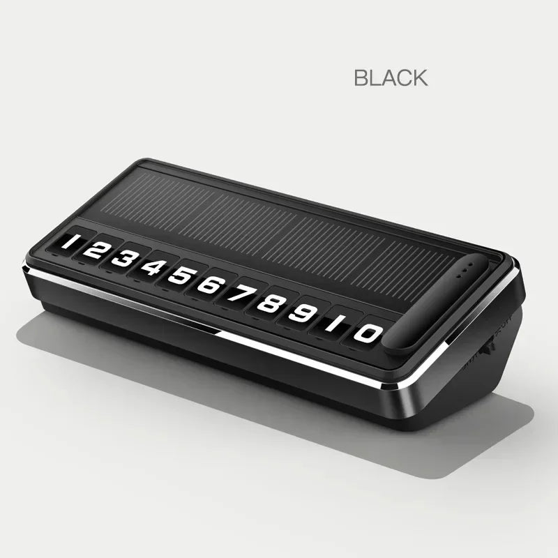 Solar Powered LED Temporary Parking Card, Multi-Number Hidden Plate, Car Parking Stop Gadget