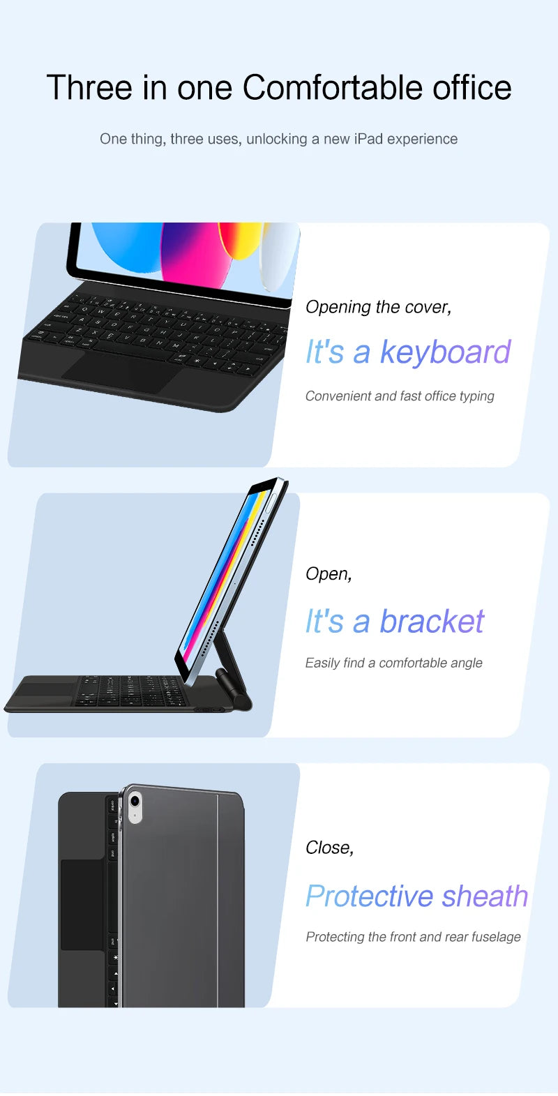 Magic Keyboard for iPad Air 6 7 8 11 13 Inch Case 2026 2025 iPad Pro 11" 13" Funda iPad A16 11th 10th Generation Pro 12.9 Cover