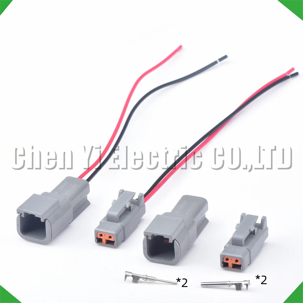 2 Pin male female Automotive waterproof connector Sealed Wire Harness Plug For Deutsch DTM DTM06-2S DTM04-2P with 15cm wires