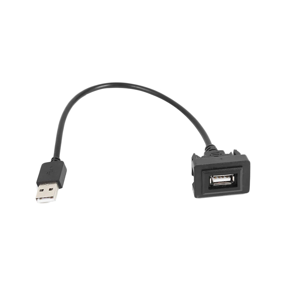 Car Dashboard Flush Mount USB 2.0 Port Panel Male to Female Plastic Extension Cable Adapter for Toyota Hilux Vigo Fortuner 04-12