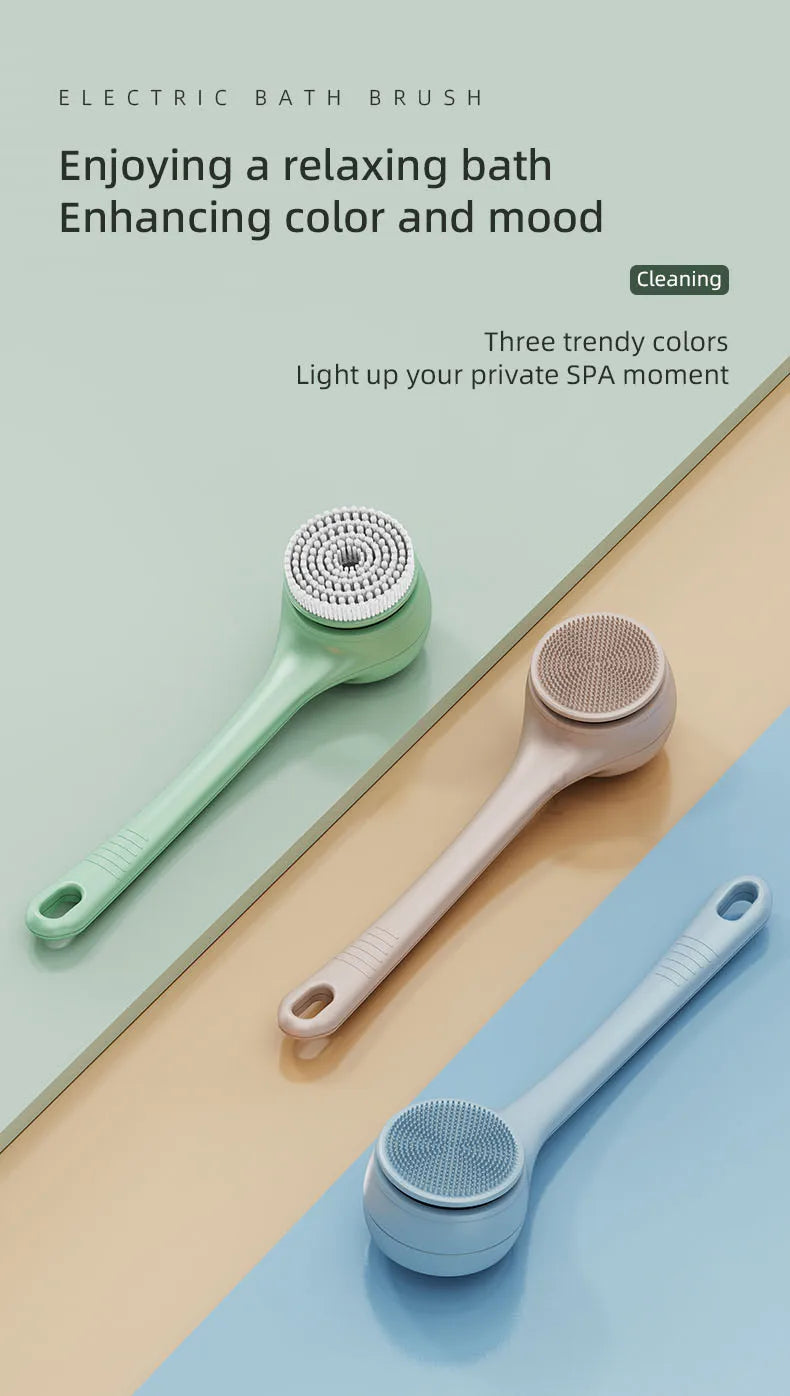 Electric Bath Brushes Body Scrubber  Scrubber Brushes Back Long Handle Back Brushes