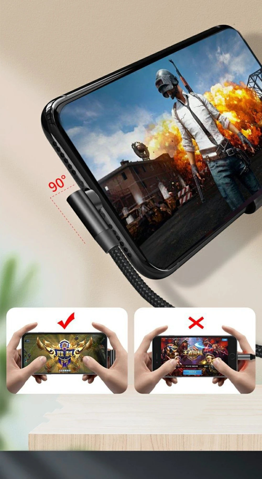 100W 90 Degrees Type C to USB C Cable for iPhone 15 Pro max plus ipad Pro Fast Charging PD QC 4.0 3.2 USB-C Type C Gaming Cable