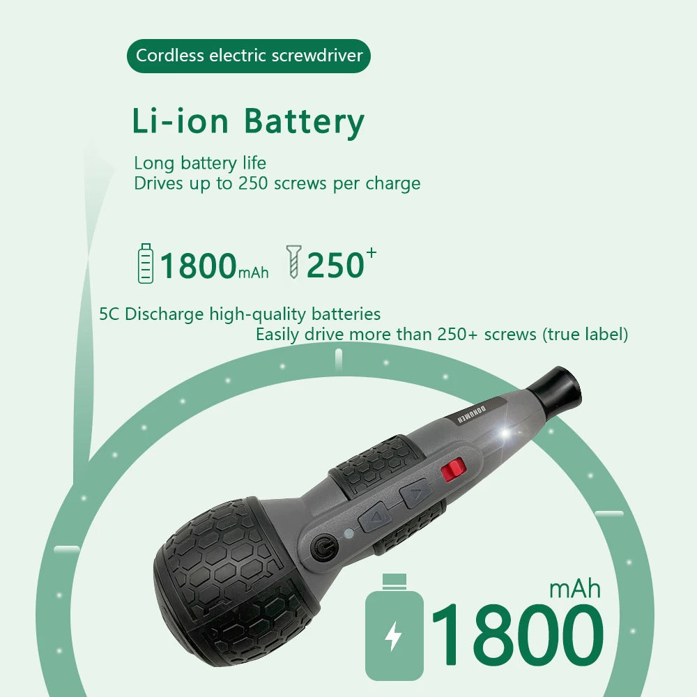 Powerful Mini Electric Screwdriver Mini Drill 3-Level Torque Type-C  LED Light Pen-Style Home Maintenance Easy for Beginners