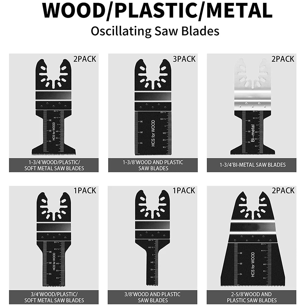 81Pcs Quick Change Oscillating Multi Tool Saw Blade For Fein Black&Decker Bosch Chicago Roybi Milwaukee Makita Craftsman Dewalt