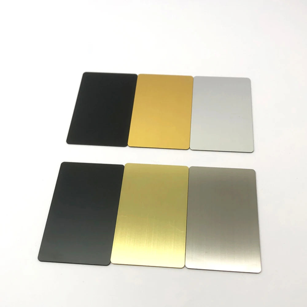 5-Pack 13.56MHz NFC Blank Metal-PVC Hybrid Business Cards with 215 Chip & 504-Byte Memory, Laser Customizable on Metal Side