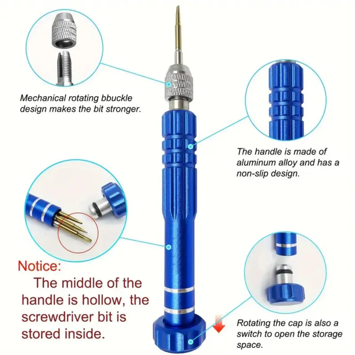 1pc 5-in-1 Multifunctional Small Screwdriver Kit Repair Tool for Eyeglass, Sunglasses, Electronics, Cellphone, Jewelry and More