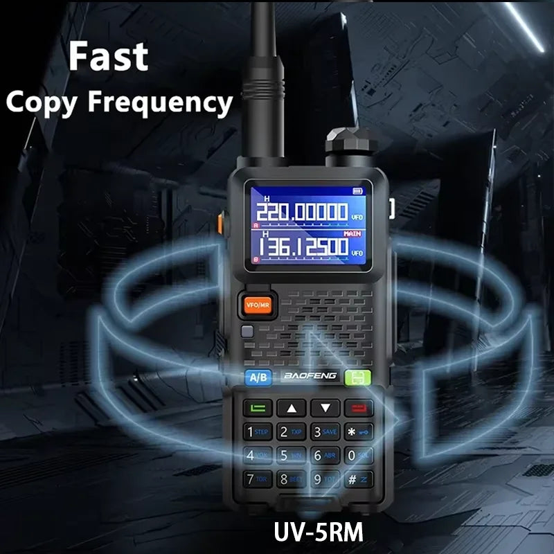 UV-5RM High Capacity Battery USB-C 10W Baofeng Walkie Talkie FM Band Wirless Copy Frequency 999CH AM Two Way Radios Update UV-5R