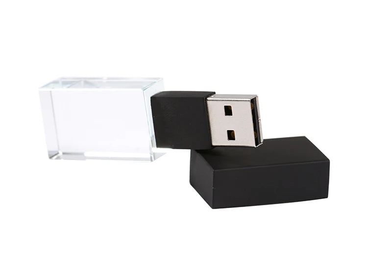JASTER Creative Pen Drive Crystal 128GB Gold 64GB Rose USB Flash Drive 32GB Wedding Photography Exquisite Transparent Gift Box
