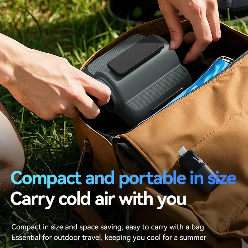 Waist Clip Fan Portable Mini Hanging Neck Fan USB Rechargeable Fan Small Outdoor Camping Waist Fan with Power Bank LED Light