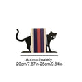 Metal Animal Bookends 1 Pair Cute Cat Bookends For Heavy Books Black Bookends Creative And Cute Cat Shape Desktop Organizer