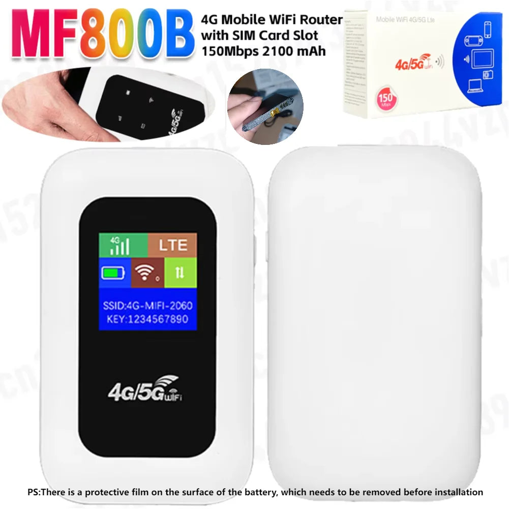 4G LTE Router WiFi Hotspot Portable Mobile Hotspot WiFi Repeater 2100mAh 150Mbps Mini Wireless Router SIM Card Wifi Repeater