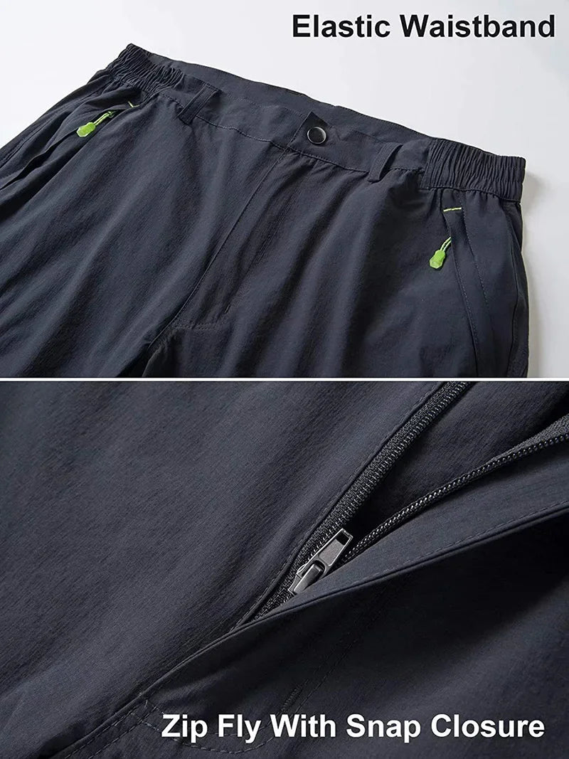EKLENTSON Summer Men's Quick Dry Cargo Shorts with Zip Pocket for Outdoor Hiking Camping Mountaineer Shorts