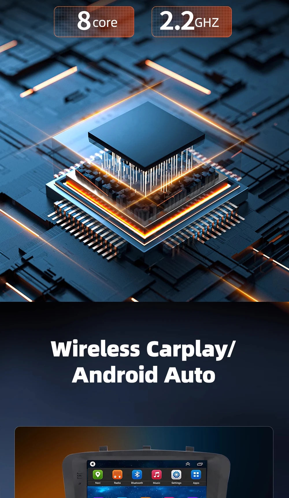 Wegonow Android 14.0 For Chevrolet Cruze 720P 9.7" 12 512G Universal in-car wireless CarPlay Auto Android 4G Wi-Fi Bluetooth