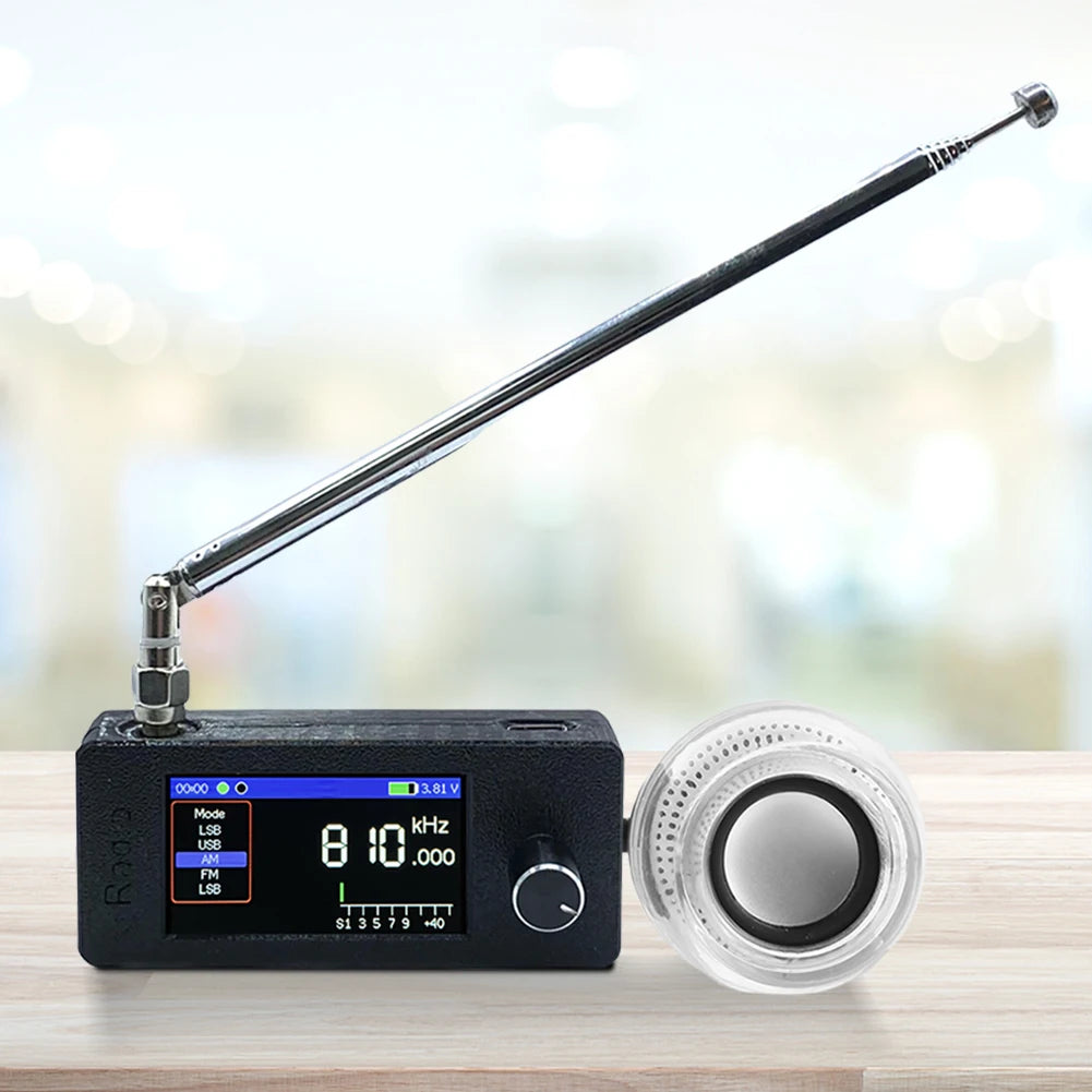 SI4732 0.5-108mhz Mini Radio LSB USB AM FM All Band Radio Receiver with External Speaker HF SW MW VHF Radio for Home Outdoor