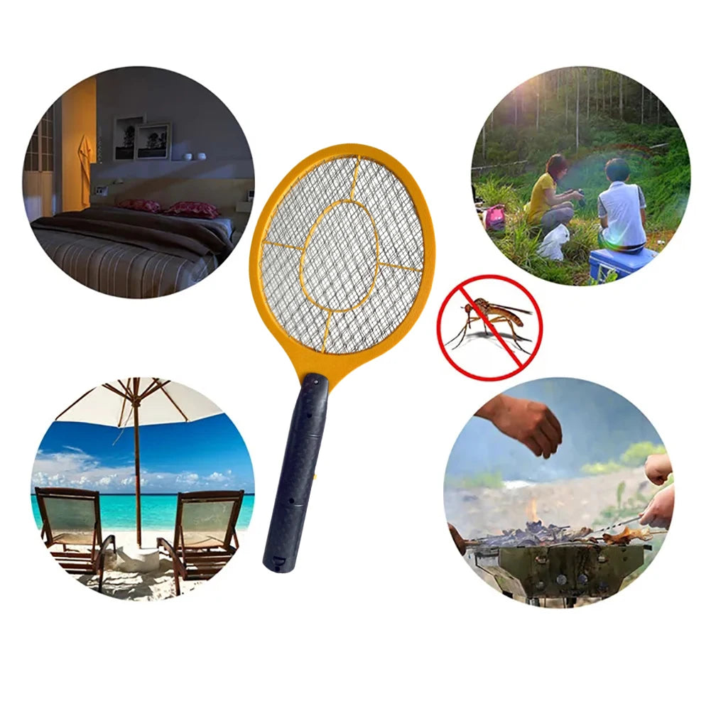 Handheld Bug Zapper Anti Mosquito Swatter Racket Multifunctional Electric Fly Swatter Battery Powered Insects Killer Racket