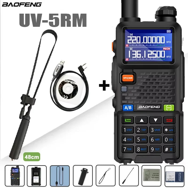 UV-5RM High Capacity Battery USB-C 10W Baofeng Walkie Talkie FM Band Wirless Copy Frequency 999CH AM Two Way Radios Update UV-5R