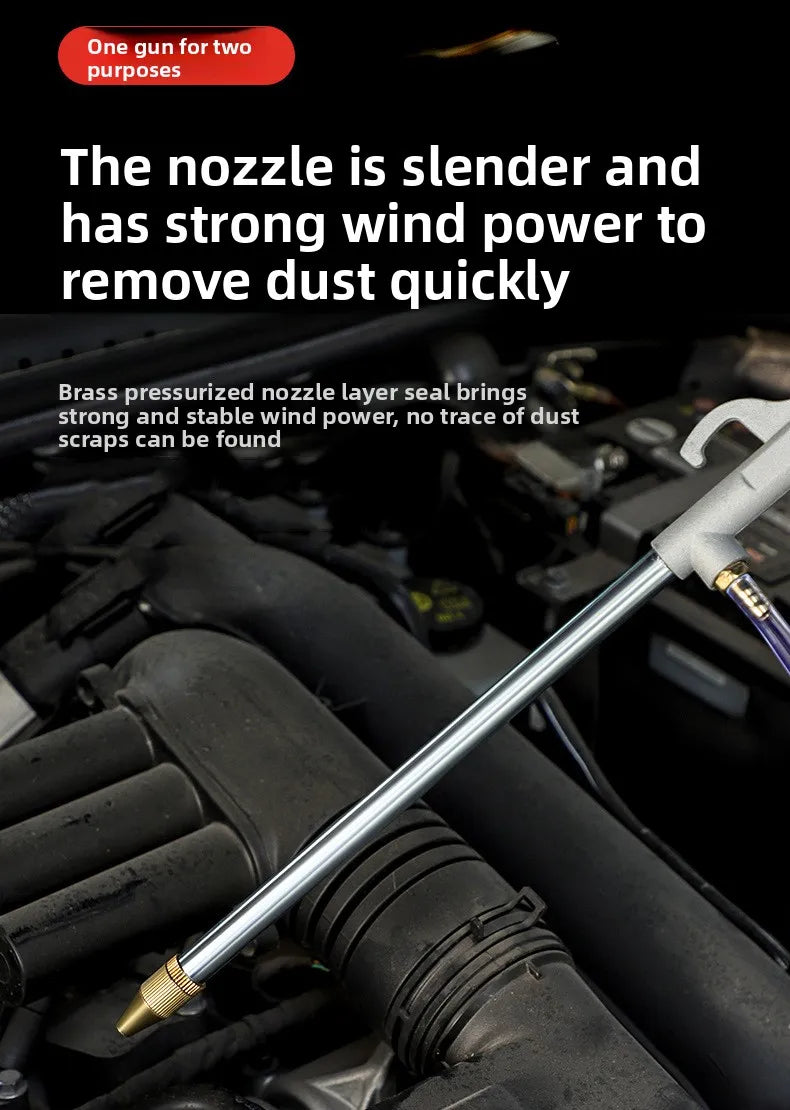 2024 Multi-Functional Water and Air Dual-Use Dust Blower Gun for Cars, Small Handheld Metal Pneumatic Cleaning Tool