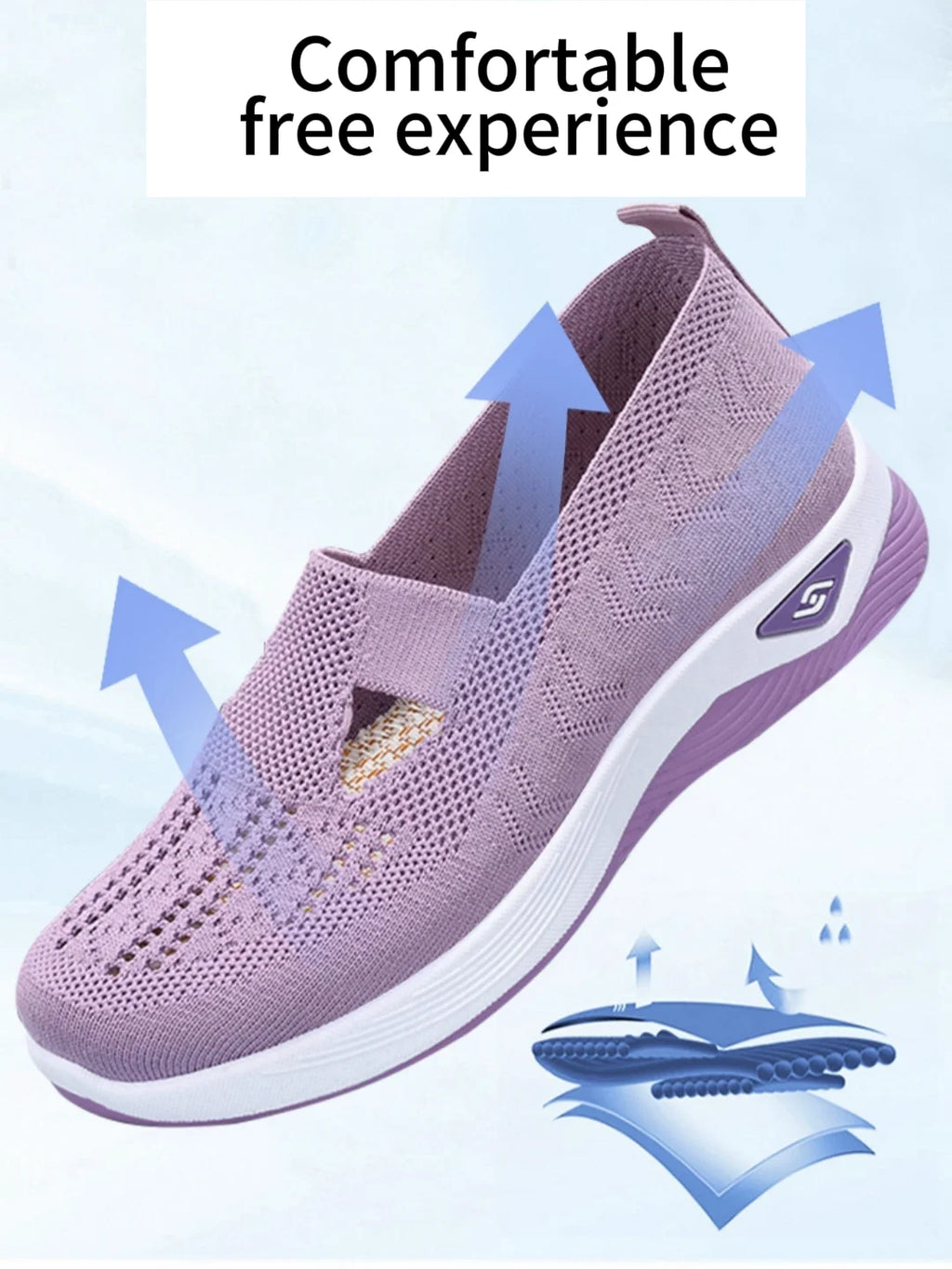 Women's shoes Solid Color Breathable Sneakers, casual sneaker women's summer sneakers, Low-top Knitted Casual Shoes Mom Shoes - 4 Wheels N Electro Pro #