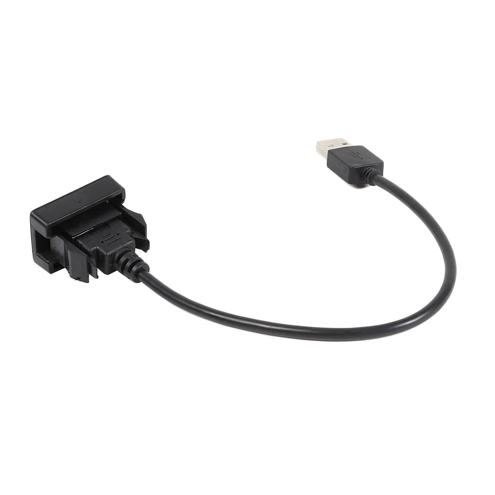 Car Dashboard Flush Mount USB 2.0 Port Panel Male to Female Plastic Extension Cable Adapter for Toyota Hilux Vigo Fortuner 04-12